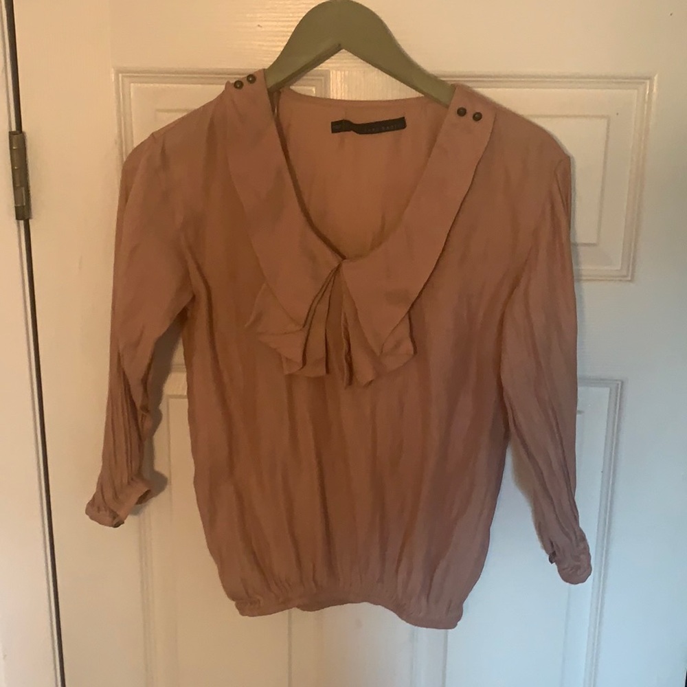Light pink blush Zara blouse size XS